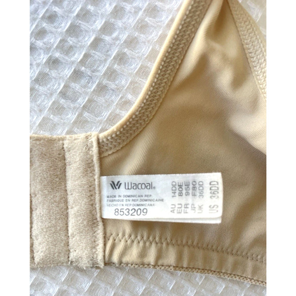 Wacoal Bra Size 36DD Sport Contour Underwire Sand Style 853209 Nude Coolmax - Picture 3 of 4